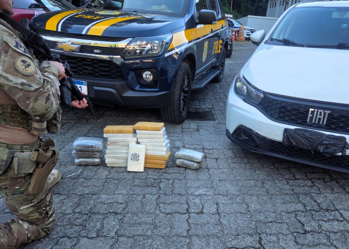 PRF intercepta carga de cocaína e maconha após tentativa de fuga no Norte do Estado 