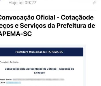 Prefeitura alerta sobre e-mails falsos em nome do setor de licitações