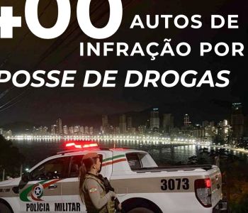 400 autos de infração por porte de entorpecentes em locais públicos