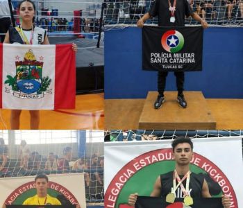 Projeto social da Polícia Militar de Tijucas conquista destaque no Campeonato Catarinense de Kickboxing